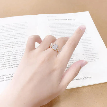 3.03 ct Vintage Radiant-Cut Lab-Grown Diamond Ring in 18K Yellow Gold