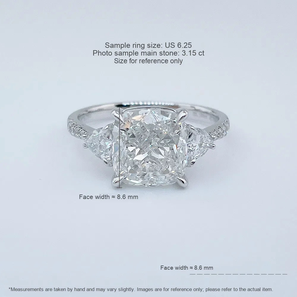 3.15 ct Vintage Four-Prong Round-Cut Lab-Grown Diamond Three-Stone Ring in 18K White Gold