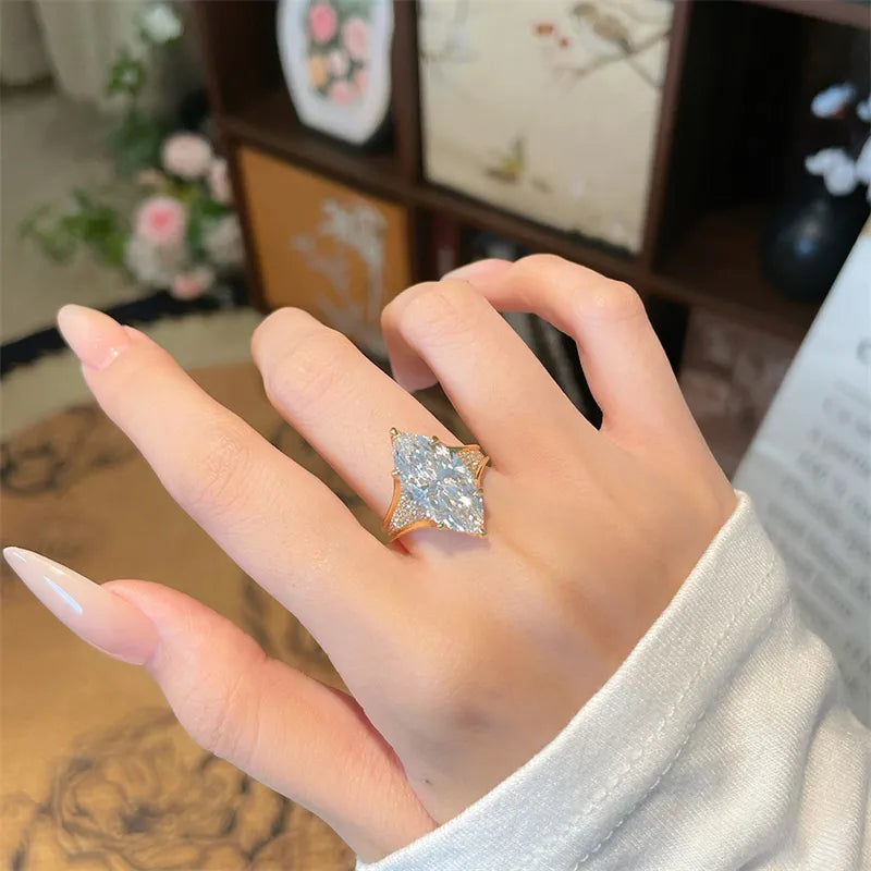 5.1 ct Vintage Marquise-Cut Lab-Grown Diamond Ring in 18K Yellow Gold – APYFR0420-Y