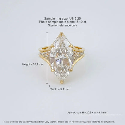 5.1 ct Vintage Marquise-Cut Lab-Grown Diamond Ring in 18K Yellow Gold – APYFR0420-Y