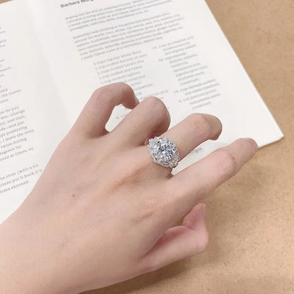 5.08 ct Floral Round-Cut Lab-Grown Diamond Ring in 18K White Gold – APYFR0421-W