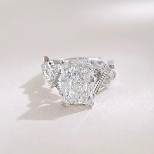 5.06 ct Celestial Radiant-Cut Lab-Grown Diamond Ring in 18K White Gold