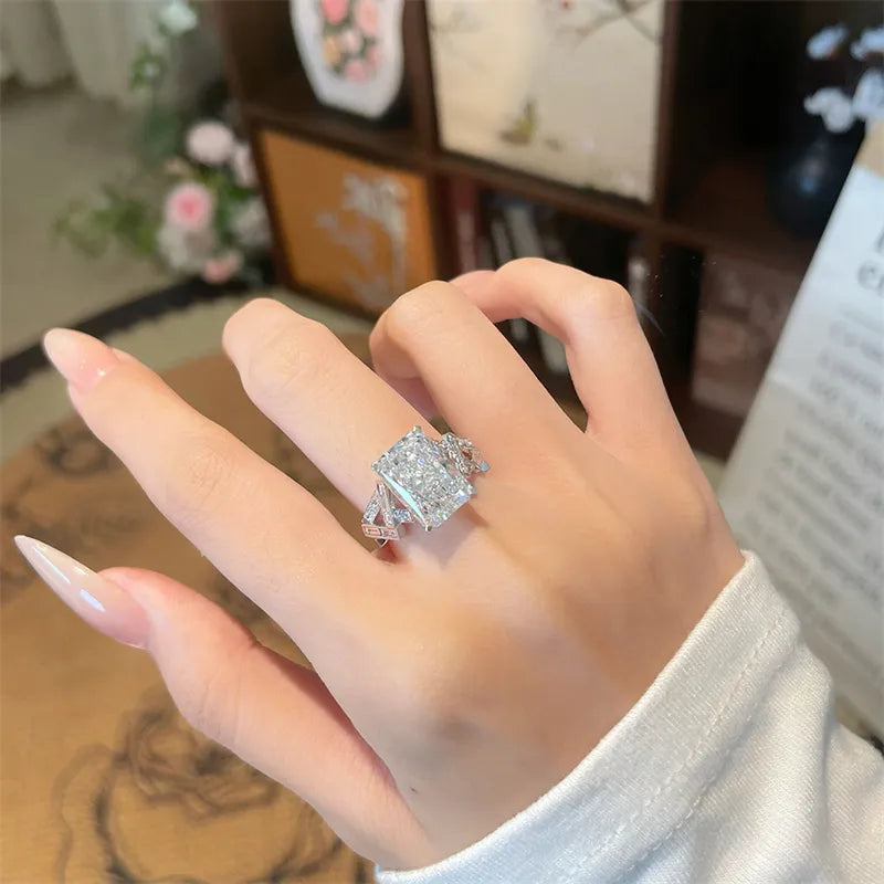 5.06 ct Celestial Radiant-Cut Lab-Grown Diamond Ring in 18K White Gold
