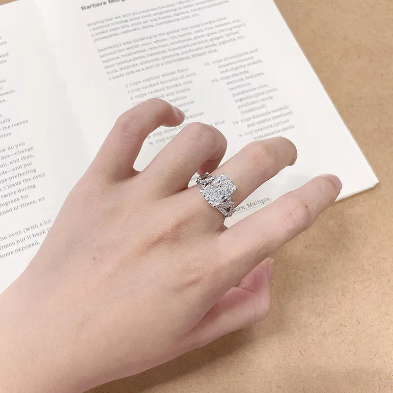 5.06 ct Celestial Radiant-Cut Lab-Grown Diamond Ring in 18K White Gold