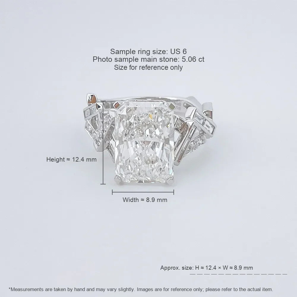5.06 ct Celestial Radiant-Cut Lab-Grown Diamond Ring in 18K White Gold