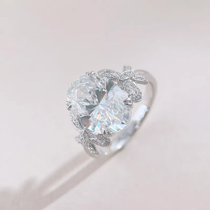 5.03 ct Bow Oval-Cut Lab-Grown Diamond Ring in 18K White Gold – APYFR0423-W