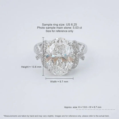 5.03 ct Bow Oval-Cut Lab-Grown Diamond Ring in 18K White Gold – APYFR0423-W