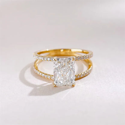 2.02 ct Celestial Radiant-Cut Lab-Grown Diamond Ring in 18K Yellow Gold