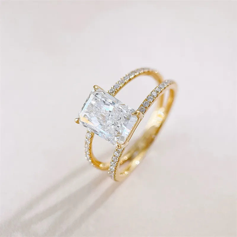 2.02 ct Celestial Radiant-Cut Lab-Grown Diamond Ring in 18K Yellow Gold