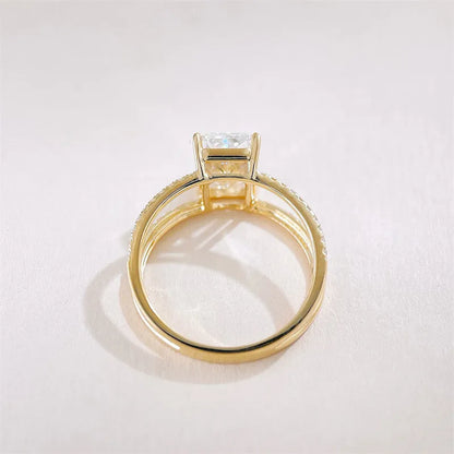 2.02 ct Celestial Radiant-Cut Lab-Grown Diamond Ring in 18K Yellow Gold
