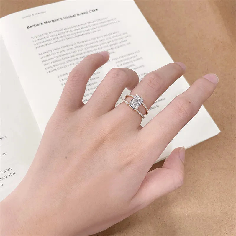2.02 ct Celestial Radiant-Cut Lab-Grown Diamond Ring in 18K Yellow Gold