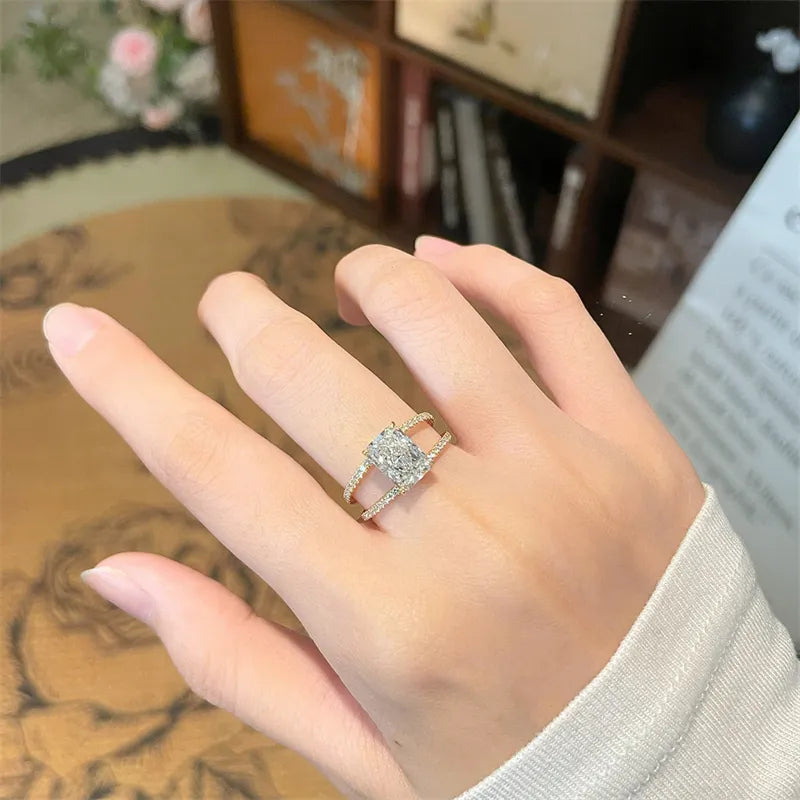 2.02 ct Celestial Radiant-Cut Lab-Grown Diamond Ring in 18K Yellow Gold