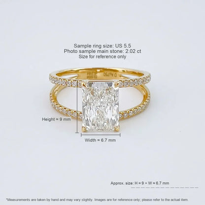 2.02 ct Celestial Radiant-Cut Lab-Grown Diamond Ring in 18K Yellow Gold