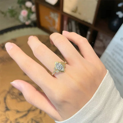 1.08 ct Vintage Marquise-Cut Lab-Grown Diamond Ring in 18K Yellow Gold – APYFR0427-Y