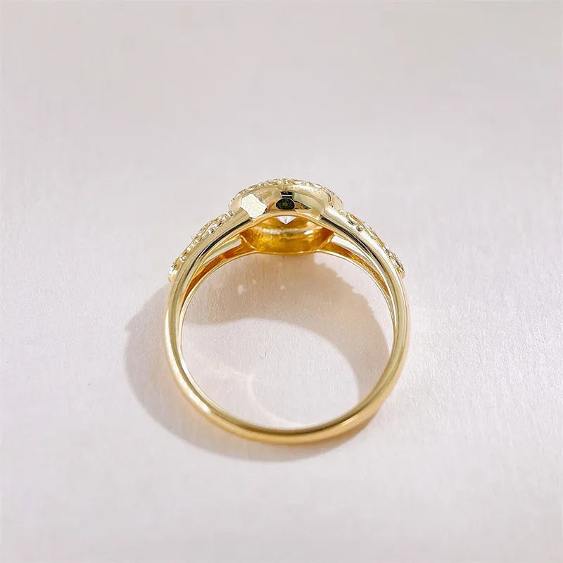 0.54 ct Vintage Round-Cut Lab-Grown Diamond Ring in 18K Yellow Gold – APYFR0428-Y