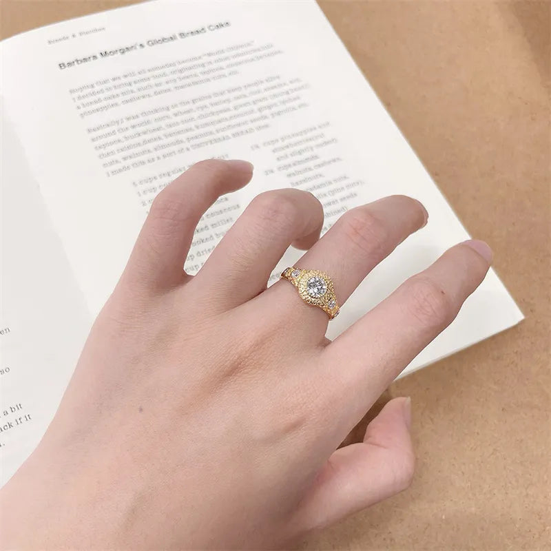 0.54 ct Vintage Round-Cut Lab-Grown Diamond Ring in 18K Yellow Gold – APYFR0428-Y