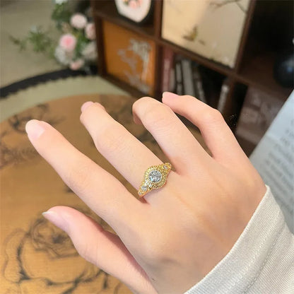 0.54 ct Vintage Round-Cut Lab-Grown Diamond Ring in 18K Yellow Gold – APYFR0428-Y