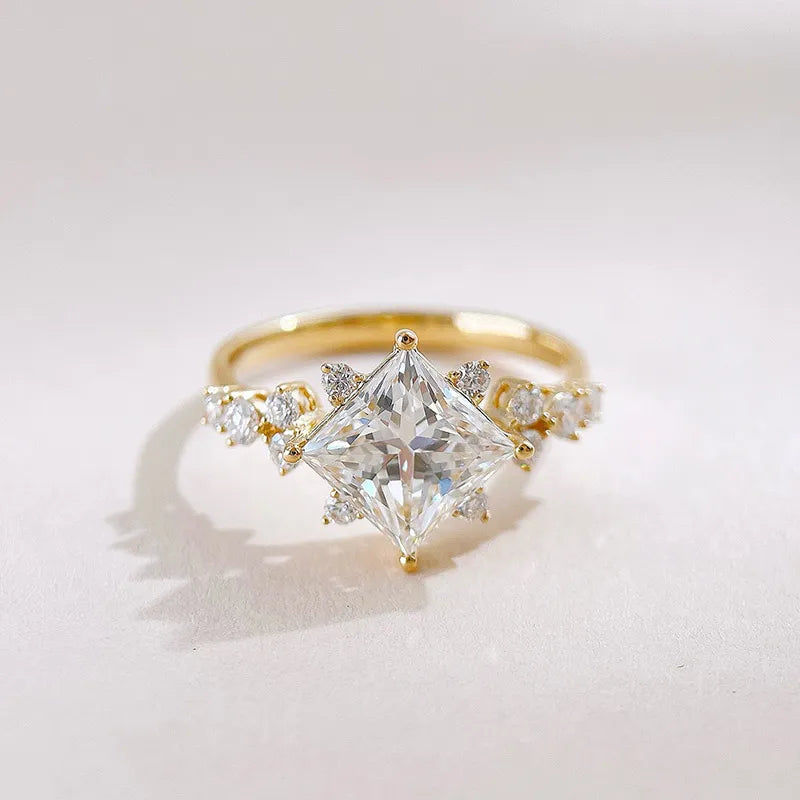 2.1 ct Celestial Princess-Cut Lab-Grown Diamond Ring in 18K Yellow Gold – APYFR0431-Y