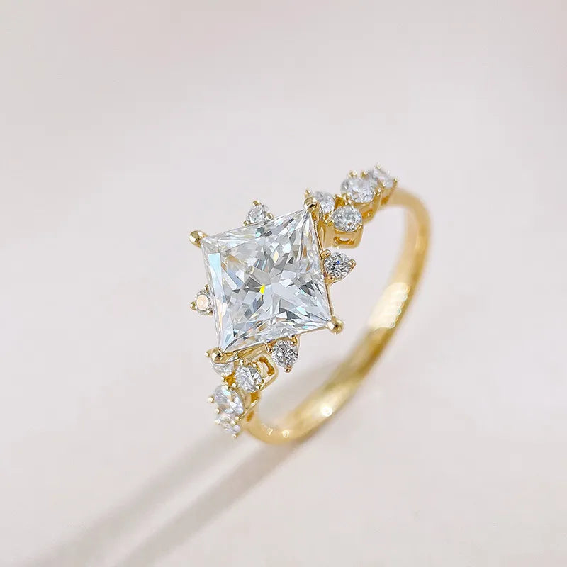 2.1 ct Celestial Princess-Cut Lab-Grown Diamond Ring in 18K Yellow Gold – APYFR0431-Y