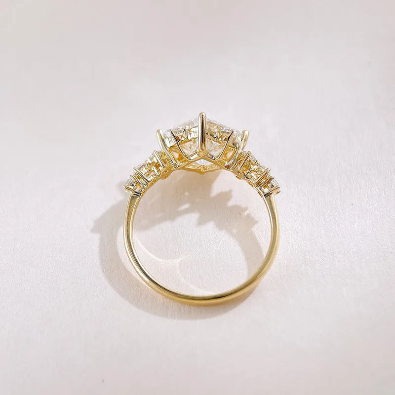 2.1 ct Celestial Princess-Cut Lab-Grown Diamond Ring in 18K Yellow Gold – APYFR0431-Y