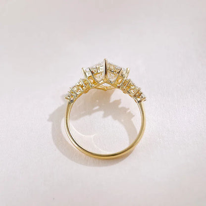 2.1 ct Celestial Princess-Cut Lab-Grown Diamond Ring in 18K Yellow Gold – APYFR0431-Y