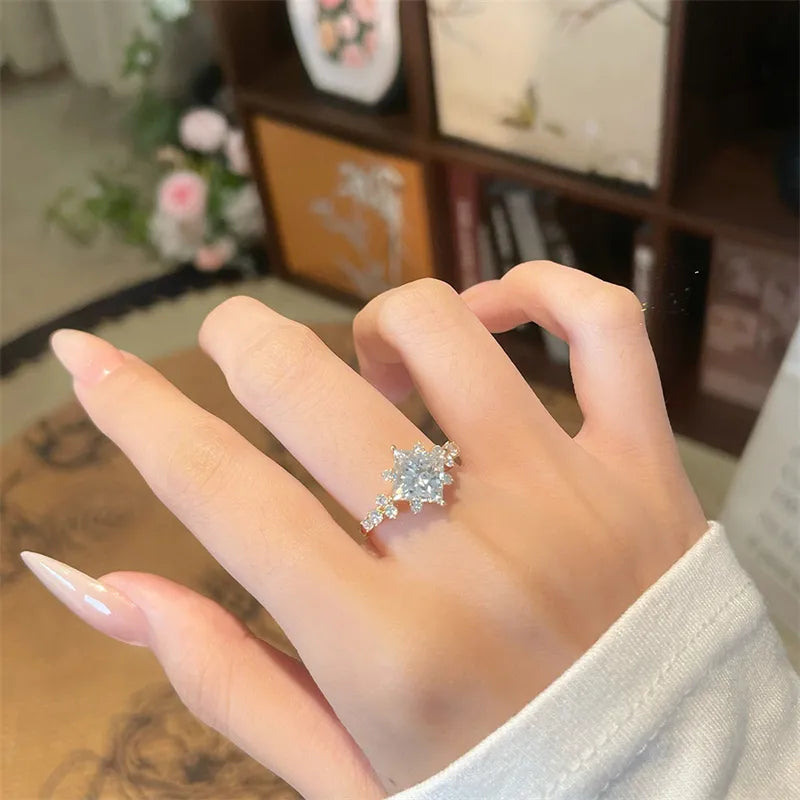 2.1 ct Celestial Princess-Cut Lab-Grown Diamond Ring in 18K Yellow Gold – APYFR0431-Y