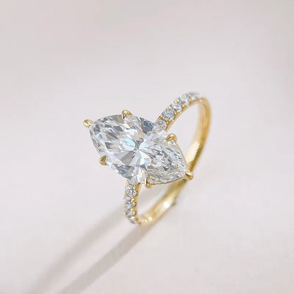 3.01 ct Vintage Six-Prong Marquise-Cut Lab-Grown Diamond Ring in 18K Yellow Gold
