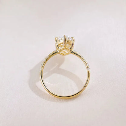 3.01 ct Vintage Six-Prong Marquise-Cut Lab-Grown Diamond Ring in 18K Yellow Gold