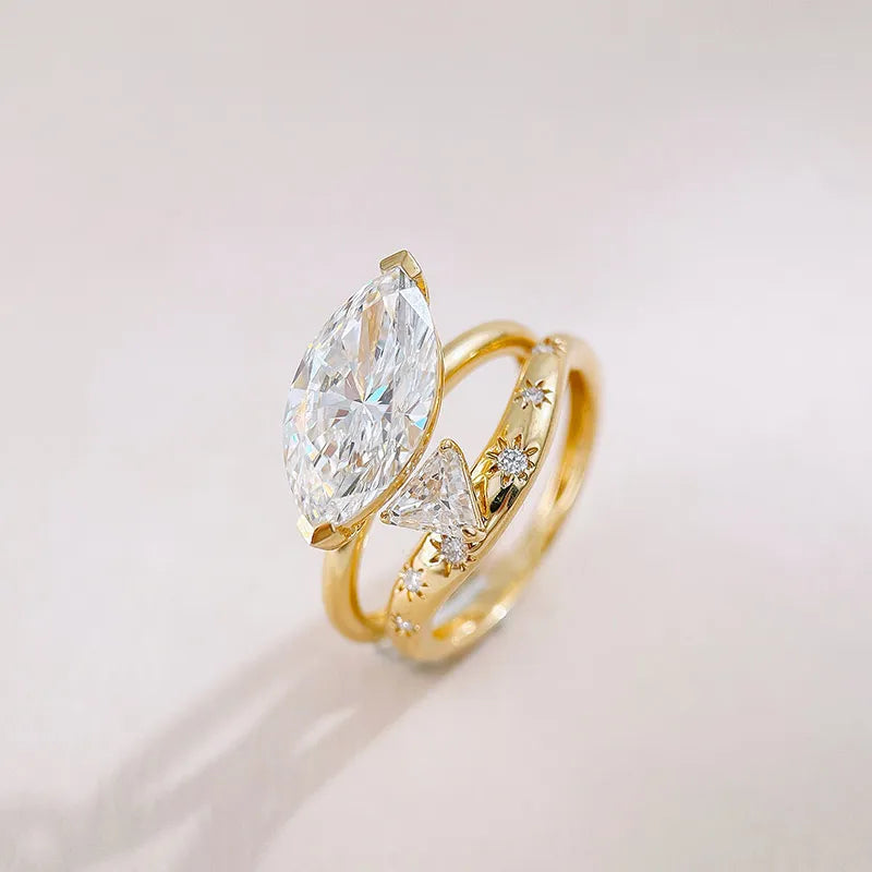3.03 ct Celestial Mixed-Cut Lab-Grown Diamond Ring in 18K Yellow Gold – APYFR0433-Y