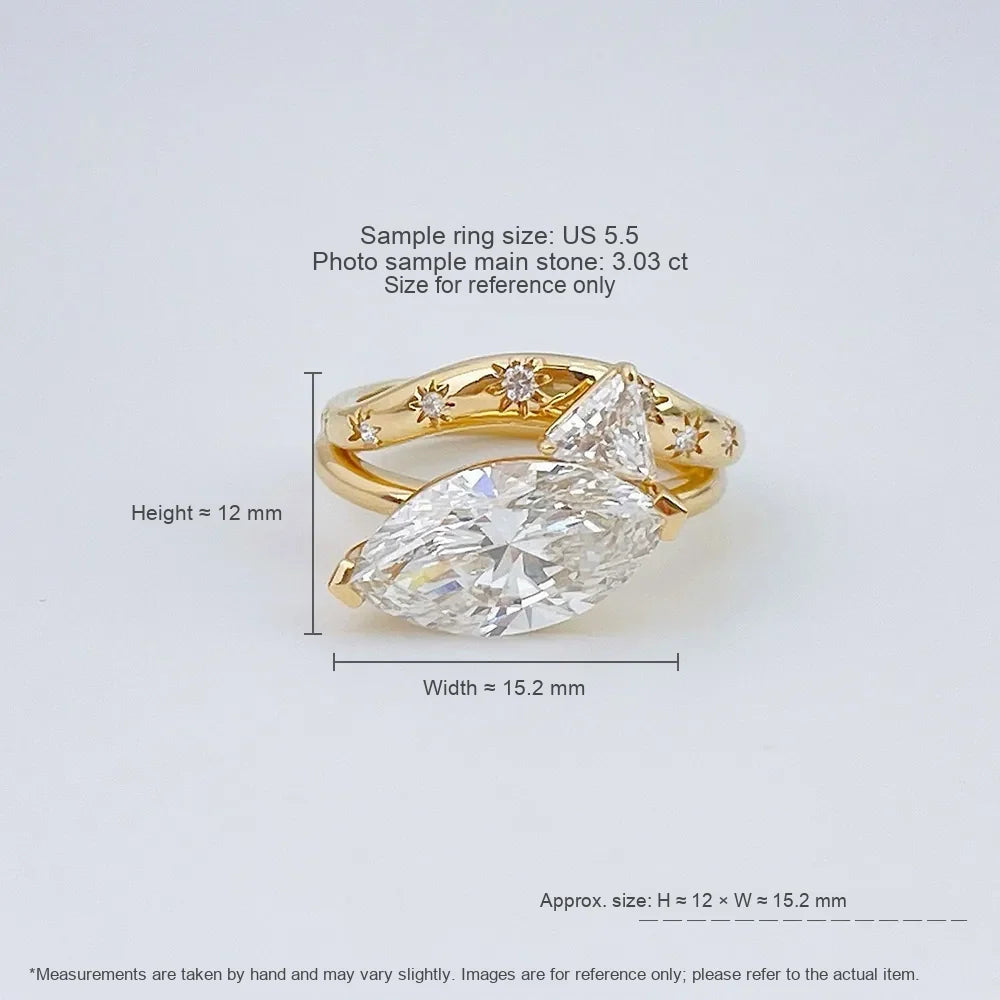 3.03 ct Celestial Mixed-Cut Lab-Grown Diamond Ring in 18K Yellow Gold – APYFR0433-Y