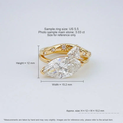 3.03 ct Celestial Mixed-Cut Lab-Grown Diamond Ring in 18K Yellow Gold – APYFR0433-Y