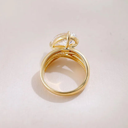 3.02 ct Celestial Pear-Cut Lab-Grown Diamond Ring in 18K Yellow Gold – APYFR0434-Y