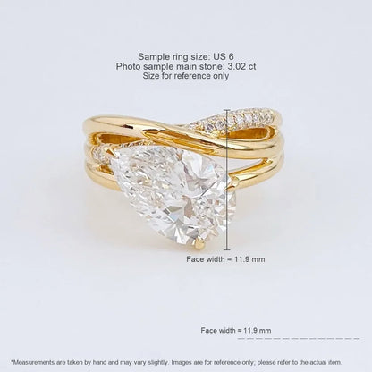 3.02 ct Celestial Pear-Cut Lab-Grown Diamond Ring in 18K Yellow Gold – APYFR0434-Y