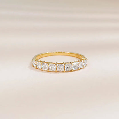 0.89 ctw Vintage Stackable Princess-Cut Lab-Grown Diamond Band in 18K Yellow Gold