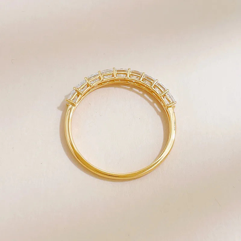 0.89 ctw Vintage Stackable Princess-Cut Lab-Grown Diamond Band in 18K Yellow Gold
