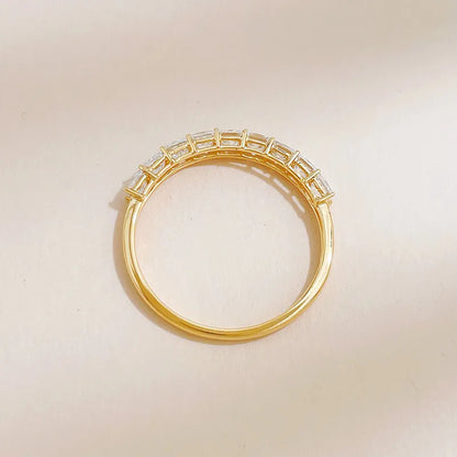 0.89 ctw Vintage Stackable Princess-Cut Lab-Grown Diamond Band in 18K Yellow Gold