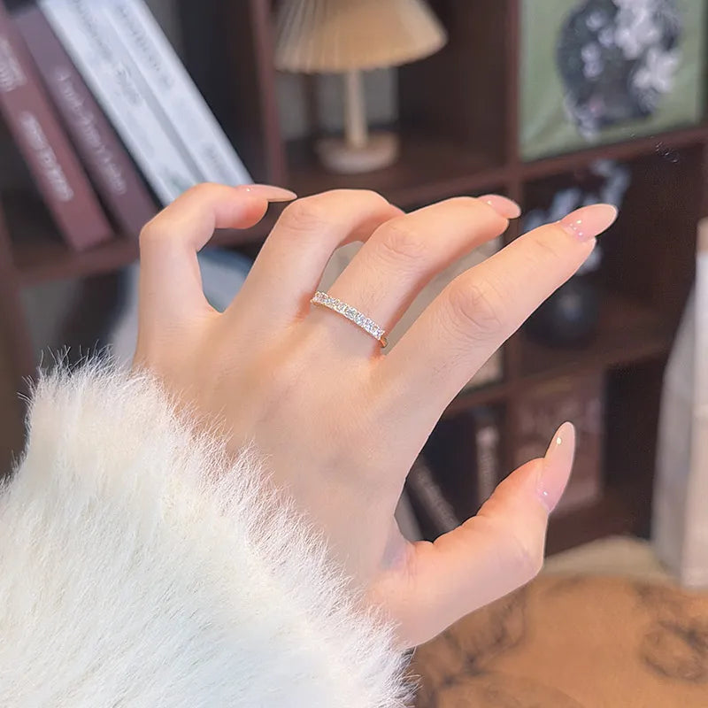 0.89 ctw Vintage Stackable Princess-Cut Lab-Grown Diamond Band in 18K Yellow Gold
