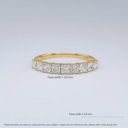 0.89 ctw Vintage Stackable Princess-Cut Lab-Grown Diamond Band in 18K Yellow Gold