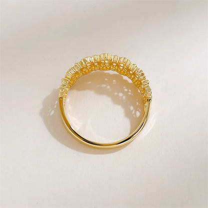 0.12 ctw Floral Round-Cut Lab-Grown Diamond Band in 18K Yellow Gold