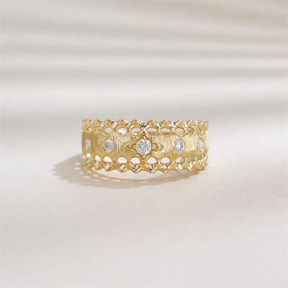 0.14 ctw Vintage Round-Cut Lab-Grown Diamond Band in 18K Yellow Gold – APYFR0438-Y