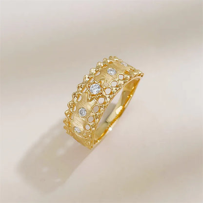 0.14 ctw Vintage Round-Cut Lab-Grown Diamond Band in 18K Yellow Gold – APYFR0438-Y