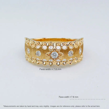 0.14 ctw Vintage Round-Cut Lab-Grown Diamond Band in 18K Yellow Gold – APYFR0438-Y