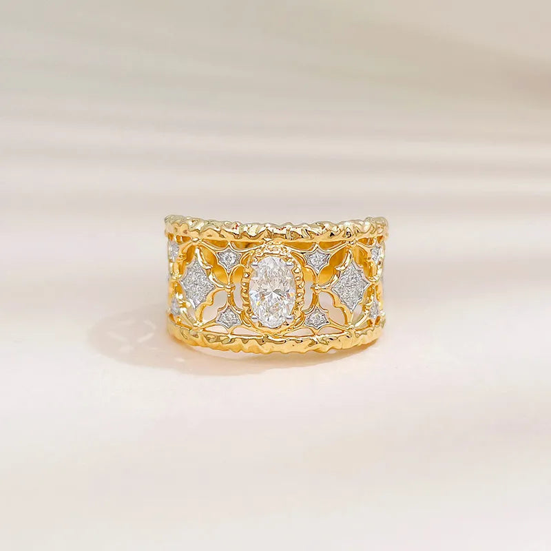 0.4 ct Vintage Oval-Cut Lab-Grown Diamond Ring in 18K Yellow Gold – APYFR0439-Y