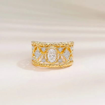 0.4 ct Vintage Oval-Cut Lab-Grown Diamond Ring in 18K Yellow Gold – APYFR0439-Y