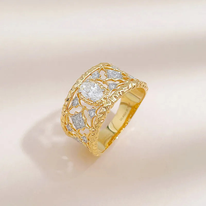 0.4 ct Vintage Oval-Cut Lab-Grown Diamond Ring in 18K Yellow Gold – APYFR0439-Y