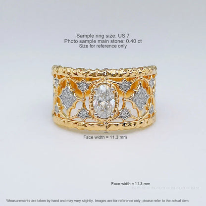 0.4 ct Vintage Oval-Cut Lab-Grown Diamond Ring in 18K Yellow Gold – APYFR0439-Y