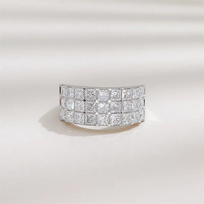 2.57 ctw Statement Princess-Cut Lab-Grown Diamond Band in 18K White Gold