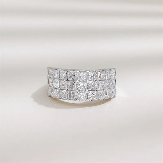2.57 ctw Statement Princess-Cut Lab-Grown Diamond Band in 18K White Gold