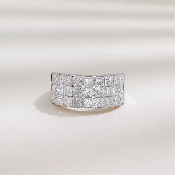 2.57 ctw Statement Princess-Cut Lab-Grown Diamond Band in 18K White Gold