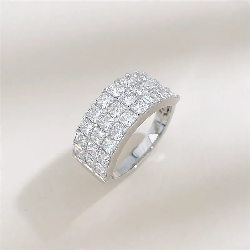 2.57 ctw Statement Princess-Cut Lab-Grown Diamond Band in 18K White Gold